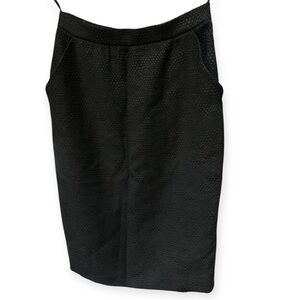Chloe Embossed Noir Cotton Pencil Skirt FR 38